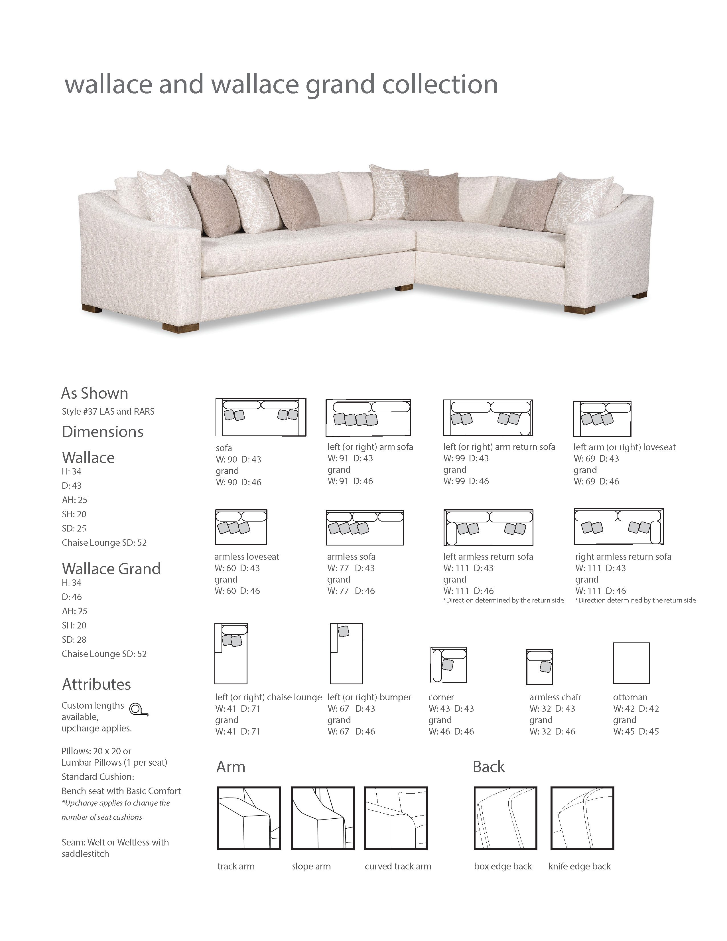 37 WALLACE SOFA - SECTIONAL SOFA | Paul Robert Furniture