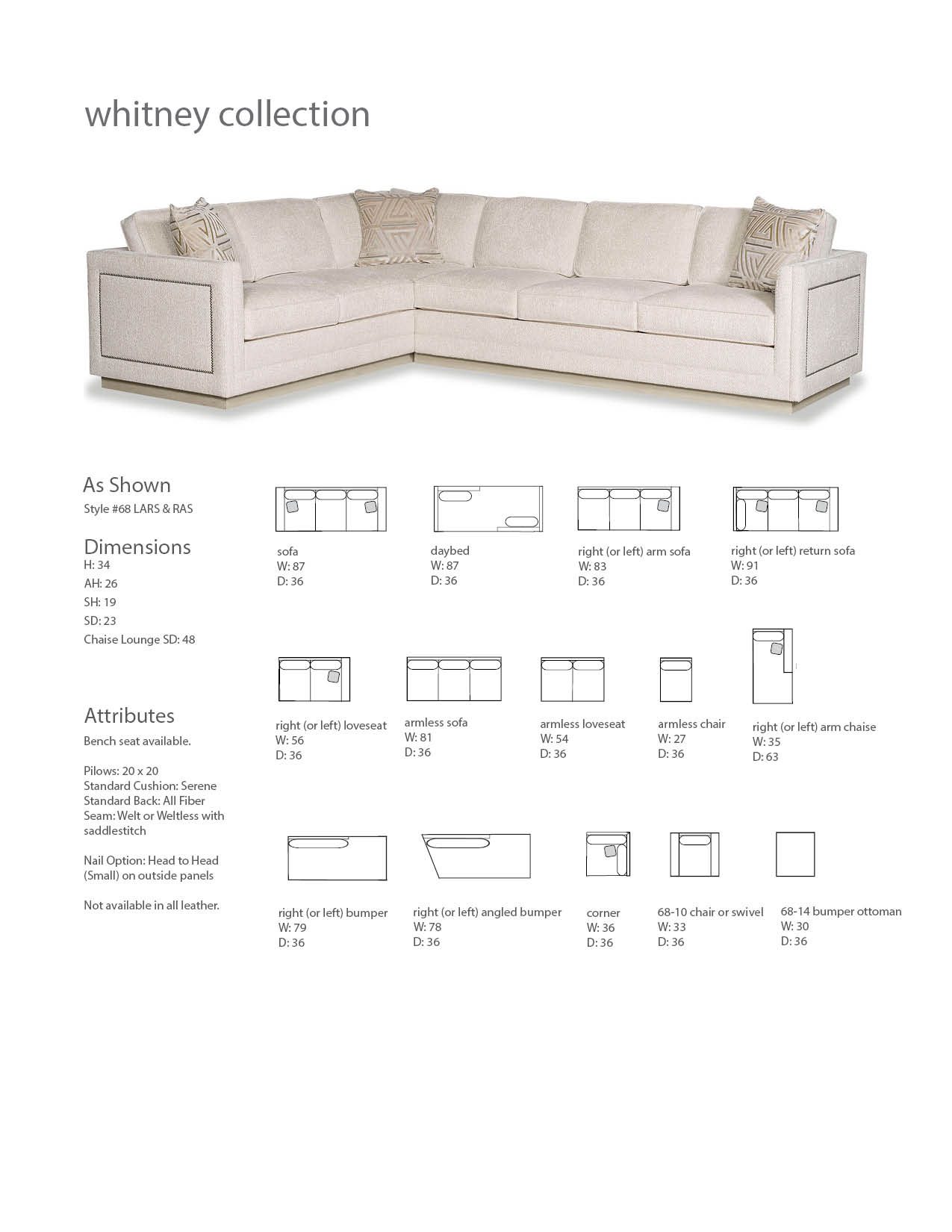 68 WHITNEY SECTIONAL - Paul Robert Furniture