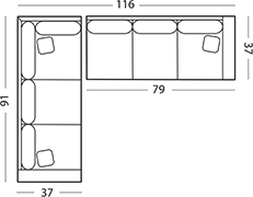 76 DRAKE SECTIONAL