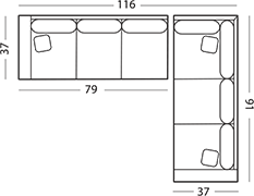 76 DRAKE SECTIONAL